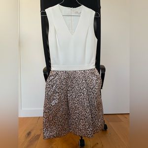 Maje Mini Dress with jacquard skirt